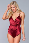 BW1786 Sarai Satin Romper Burgundy